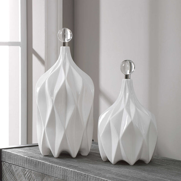 Webster White Vases