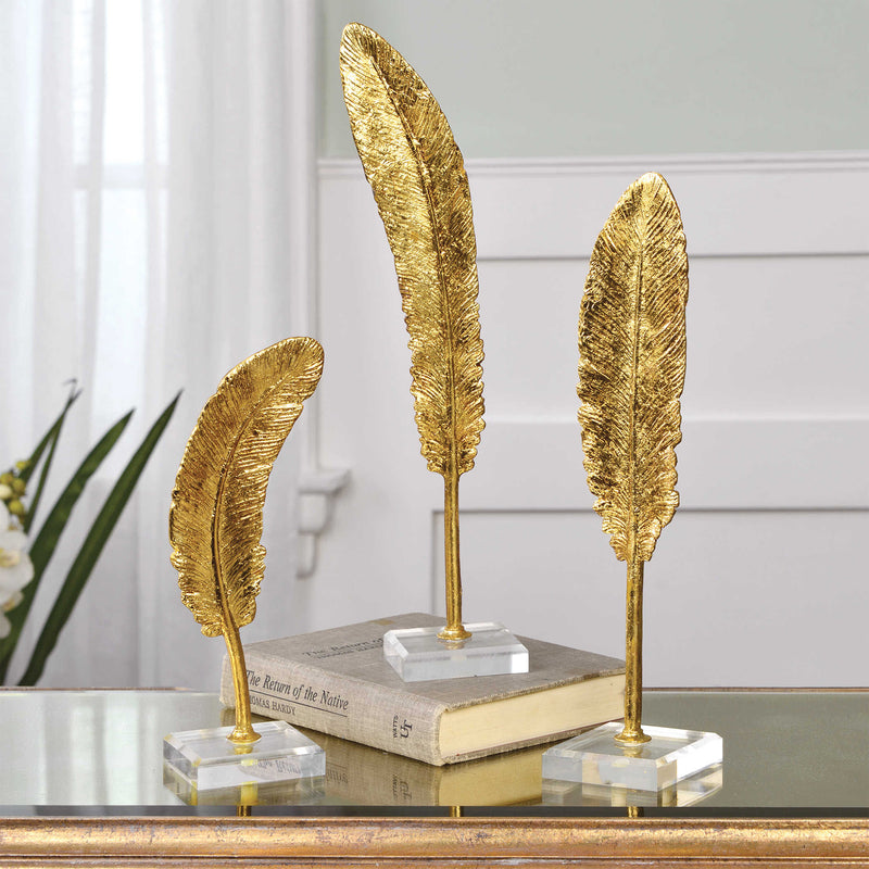 Dickerson Gold Feather Sculptures